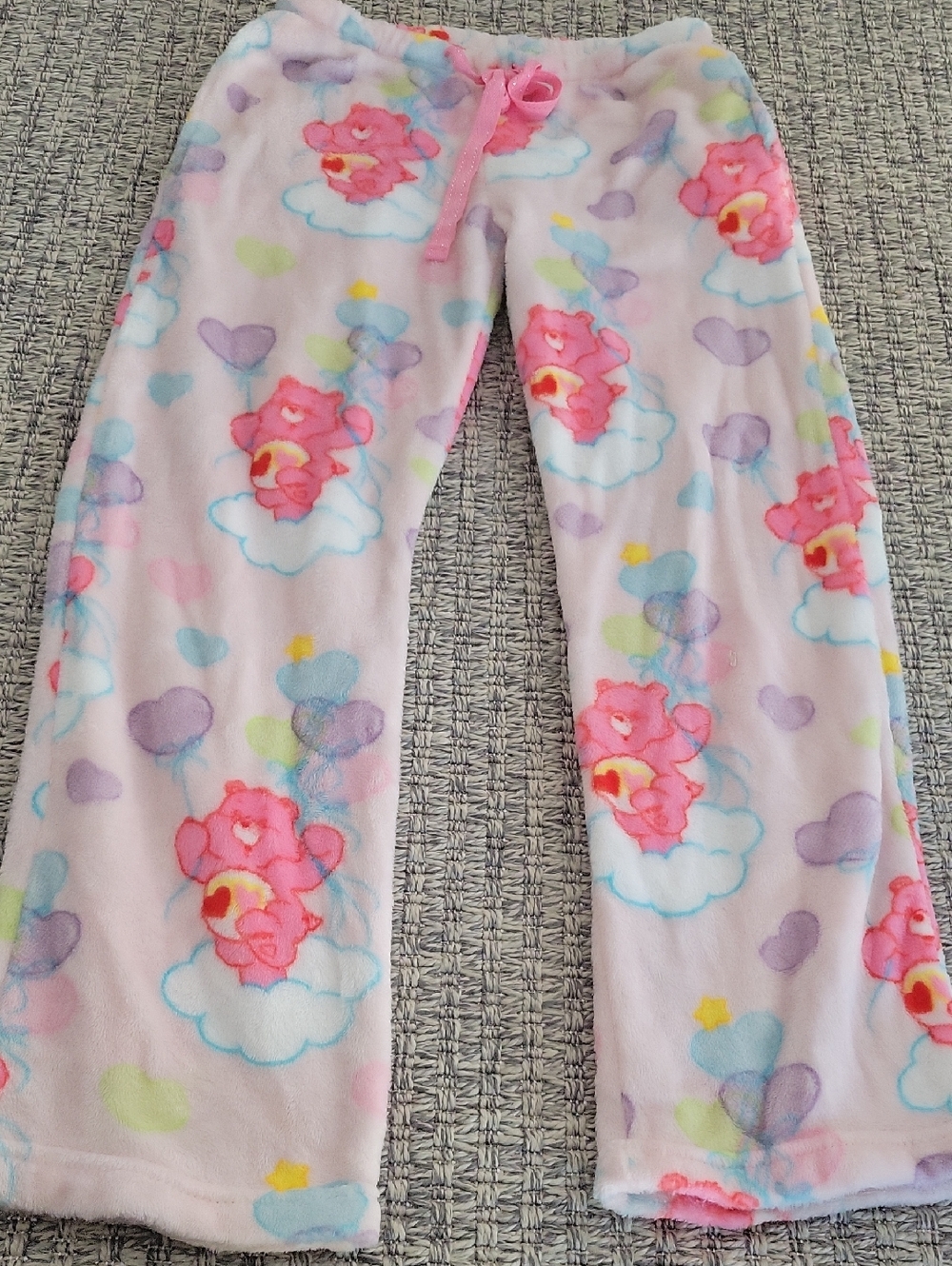 CARE BEARS PINK CLOUD  FLEECE PAJAMA PANTS WITH POCKETS SMALL